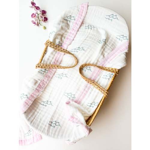 Simple Wave Pink Trim – Limited Release Organic Baby Blanket | Coca + B – Coca + B.