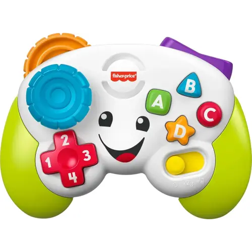 Fisher-Price Baby & Toddler Toy Laugh & Learn Game & Learn Controller Green Pretend Video Game with Music & Lights for Infants Ages 6+ Months