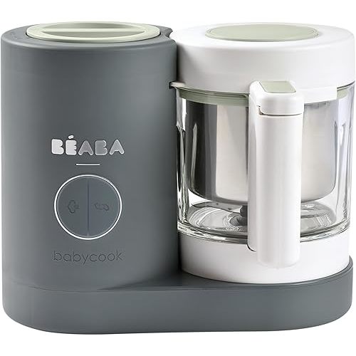 BEABA Babycook Neo Baby Food Maker | Non-Toxic Glass & Stainless Steel | Trusted by Celebrity Moms | Sustainable Baby Food Processor | Global Leader| 34 Servings in 20 Mins, Mineral