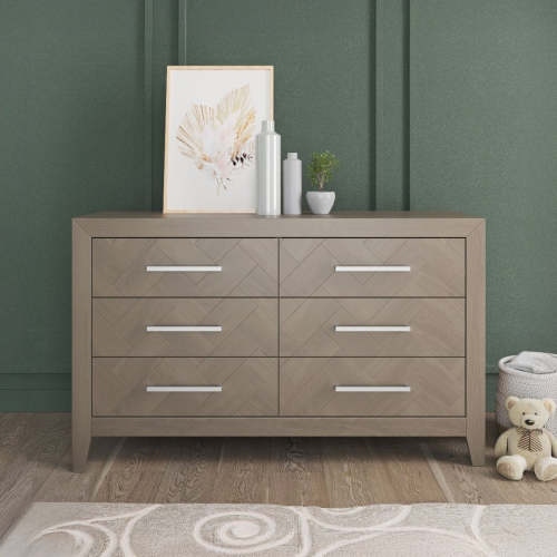Kieran 6 Drawer Dresser, Chestnut Gray | Nursery Dressers | Child Craft
