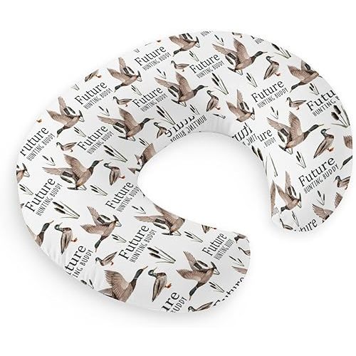 HawSkgFub Future Duck Hunting Buddy Nursing Pillow Cover for Baby Boys, Mallard Duck Hunter Wild Animal Reeds Lake Breastfeeding Pillow Slipcover, Nursing Pillowcase for Newborn Infant, Cover Only