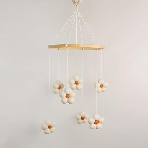 Baby Mobile for Crib - Felt Flower Mobile - Flower Baby Mobile - Boho Crib Mobile - Boho Nursery Decor - Crib Mobile for Girls, Boys - Mobile for Bassinet, Pack N Play - Flower