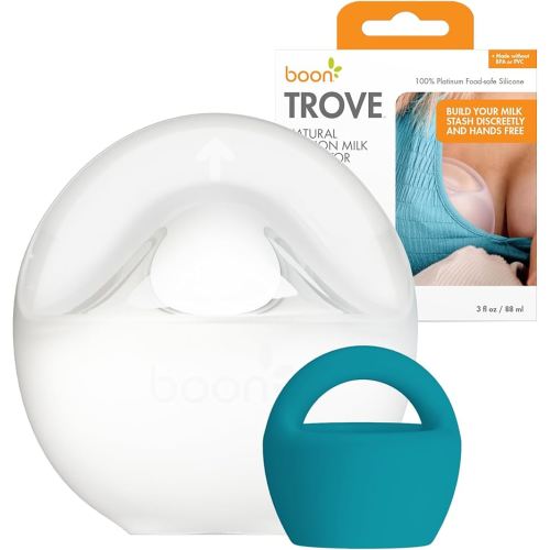 Boon Trove Silicone Manual Breast Pump - Passive Milk Collector - Hands Free Breast Pump for Nursing - Breastfeeding Essentials - 1 Count