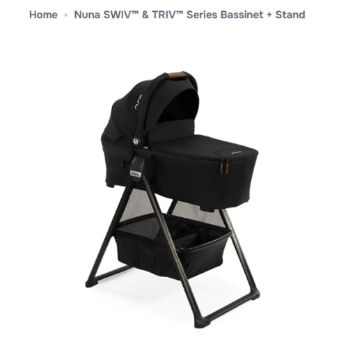 Nuna SWIV™ & TRIV™ Series Bassinet + Stand  - Caviar