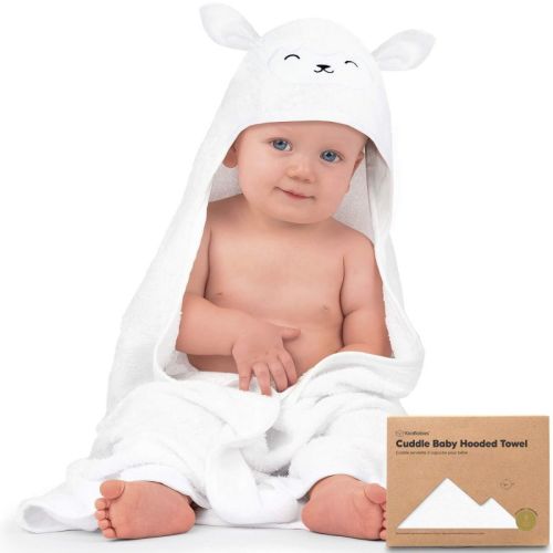 Keababies Cuddle Baby Hooded Towel, Organic Baby Bath Towel, Hooded Baby Towels, Baby Beach Towel For Newborn, Kids (lamb)