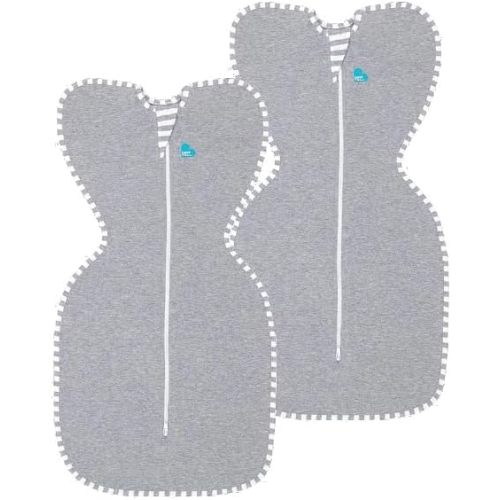 Love to Dream Swaddle UP Gray Grow-with-Baby Bundle, Newborn 5-8.5 lbs & Small 8-13 lbs, 1.0 TOG Arms-Up Sleep Sacks (2-Pack)