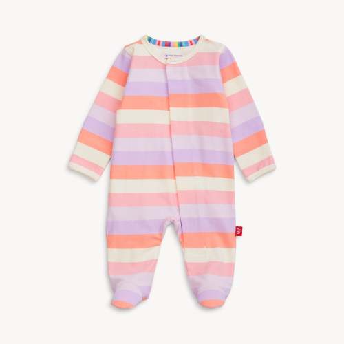 pink stripe cloudstretch™ magnetic parent favorite footie – Magnetic Me