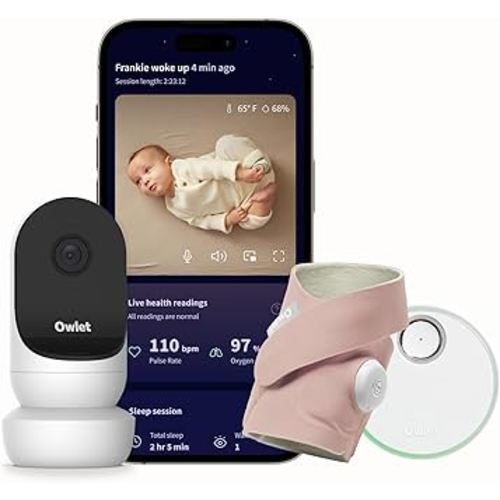 Owlet® Dream Duo Smart Baby Monitor: FDA-Cleared Dream Sock® Plus Owlet Cam 2- Tracks & Notifies for Pulse Rate & Oxygen While Viewing Baby in 1080p HD WiFi Video