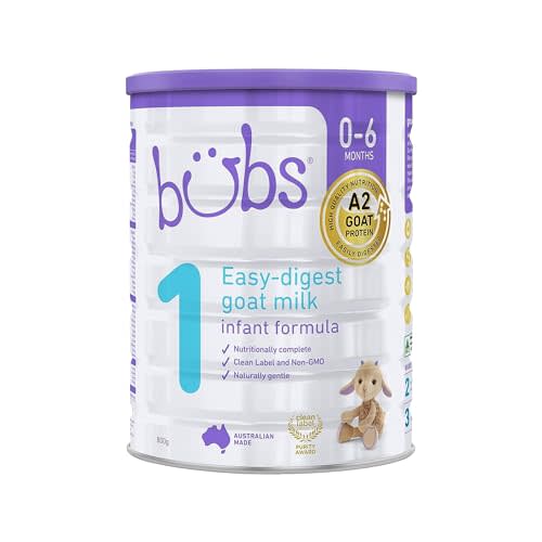 Bubs Goat Milk Infant Formula Stage 1, Infants 0-6 months, Made with Natural Goat Milk, 28.2 oz
