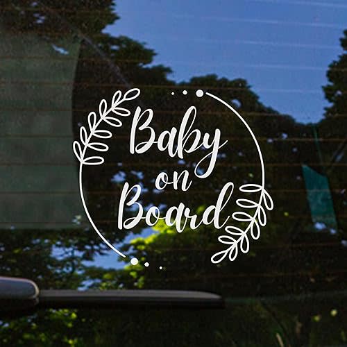 Baby on Board Signs for Car, 6 x 6 Baby on Board, Waterproof and UV-Resistant Sticker, Durable Sign for Safety Awareness, Easy to Apply for Window or Bumper