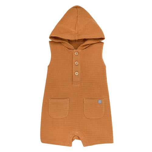 Modern Moments by Gerber Baby Boy Cotton Hooded Sleeveless Romper, Sizes 0/3 Months - 24 Months