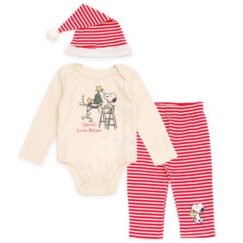Peanuts, Woodstock Snoopy Christmas Bodysuit Set, 0-24 Months