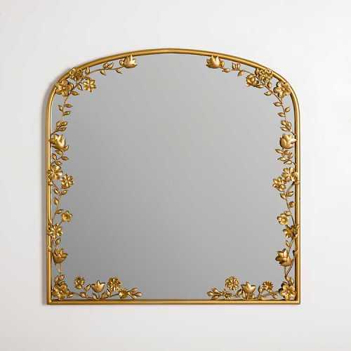 Gold Dainty Flowers Arched Wall Mirror | Kirklands Home