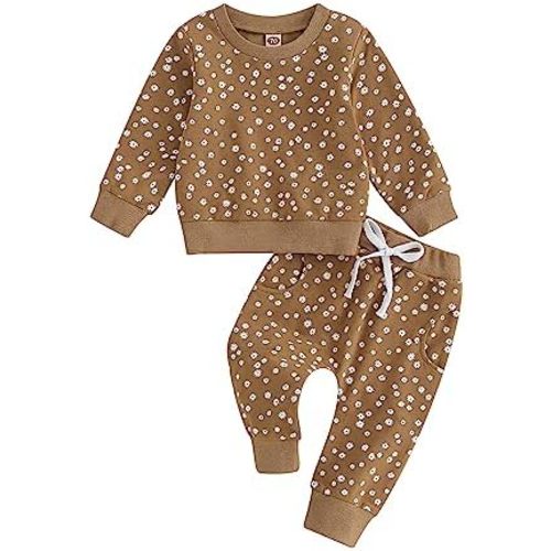 Toddler Baby Girl Fall Winter Clothes Newborn Infant Floral Pullover Sweatshirt T-Shirts+Pants 3PCS Outfits Set