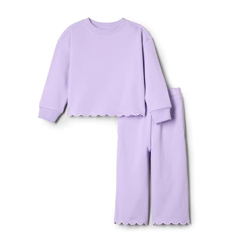 Amazon Essentials x Sofia Grainge Toddlers and Baby Girls' French Terry Pant and Top Set