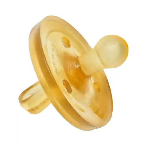 Newborn Pacifier- Shorter Nipple Less Gagging - Small Preemie (0-6 mos) - Breastfed Babies - 100% Natural Rubber - BPA-Free - Handcrafted in Italy - 1-Pack