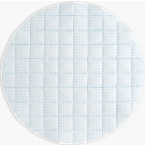 Picnic Gingham Play Mat, Blue - Gooselings Blankets & Quilts | Maisonette