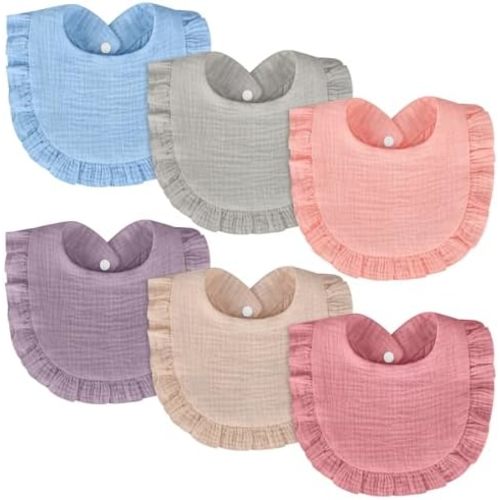 Accmor Muslin Baby Drool Bibs 6 Pack Baby Bandana Drool Bibs Soft Cotton Baby Bandana Bibs for Teething Drooling
