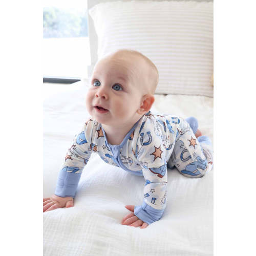 Rodeo Dreams Convertible Zip Romper | Blue