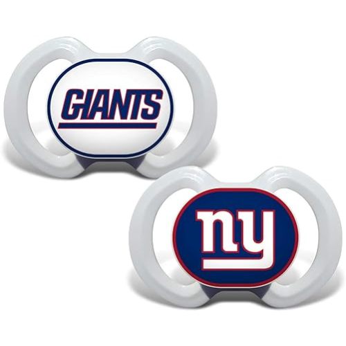 BabyFanatic Pacifier 2-Pack - NFL New York Giants - Officially Licensed League Gear