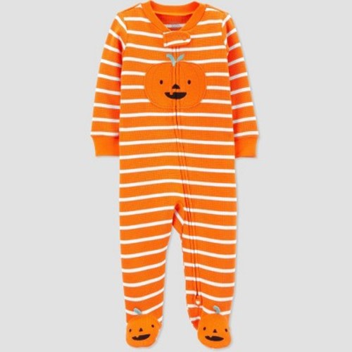 Baby Pumpkin Thermal One Piece Pajama - Just One You® made by carter's Orange