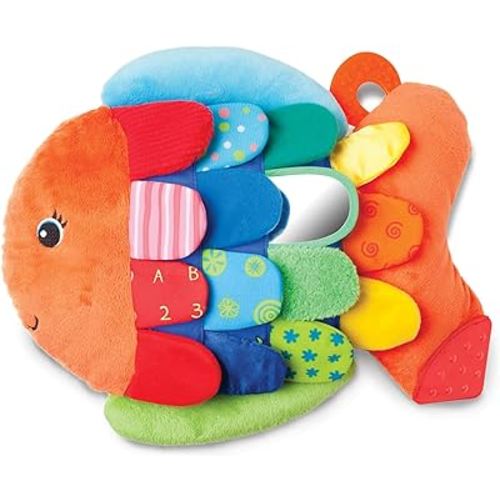 Melissa & Doug Flip Fish Soft Baby Toy Sensory Tummy Time Toys, Soft Fabric Tag Toy For Babies, Infants