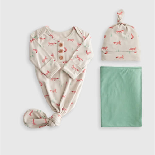 Bamboo Gown, Hat & Swaddle Layette Bundle
