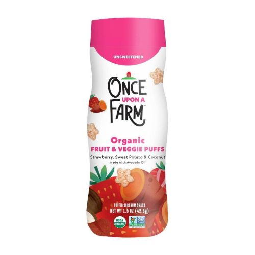 Once Upon A Farm Fruit And Veggie Puffs Strawberry Sweet Potato & Coconut Baby Snacks - 1.5oz