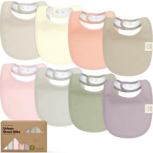 8-Pack Organic Baby Bibs for Boys, Girls - Soft Cotton Drooling and Teething Bibs for Baby Girl & Boy, Extra Absorbent, Easy To Clean & Put On for Toddler, Newborn, Infant 0-24 Months (Embrace)