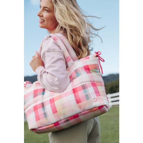 Marshmallow Midi Tote - Pink Picnic Plaid