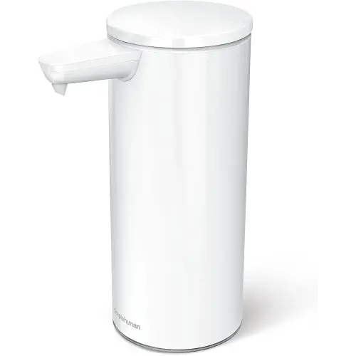 simplehuman 9 oz. Touch-Free Sensor Liquid Soap Pump Dispenser, White Stainless Steel