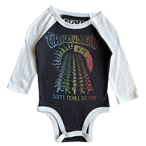 Grateful Dead - 60 Years So Far Raglan Onesie - SIZE 6/12 MOS
