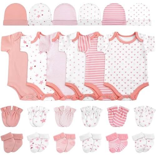 Zoooyawn 6 Set Preemie Layette Set Preemie Clothes Premature Baby Bodysuit Outfit for Nicu Baby Gift