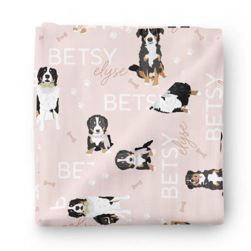 Personalized Baby Name Swaddle Blanket | Dog Breeds