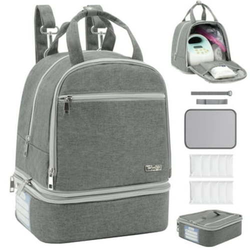 Breast Pump Bag, Spectra Pump Backpack, Pumping Bag for Working Mom, Compatible with Spectra S1, S2, Grey