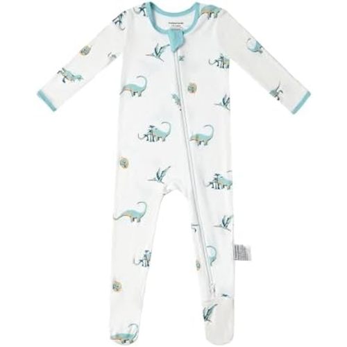 BubblePanda Rayon Made From Bamboo Baby Pajamas Baby Clothes for Boys Girls Unisex Zip-Front Non-Slip Onesie Sleeper