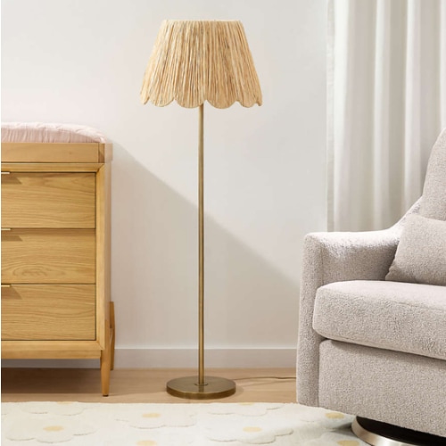 Greta Scalloped Raffia Floor Lamp