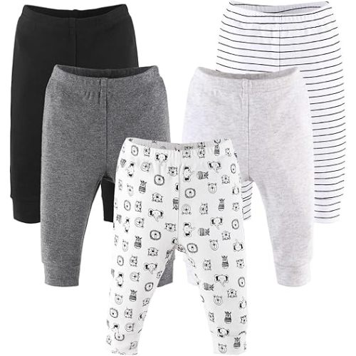 6-9 months The Peanutshell 5 Pack Baby Boy or Girl Pants Set - 100% Cotton Toddler Pants, 6-9 Boy or Girl Clothes for Toddlers and Babies - Safari Animals Multicolored