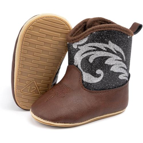 Meckior Baby Girls Cowboy Tassel Boots Side Zipper Moccasins Soft Bottom Non-Slip Toddler Shoe