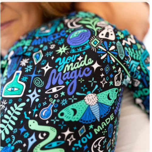 Bamboo Footie Zipper Baby Pajama - Mystic Mama Blue Bamboo Onesie Sleeper - You Made Magic Affirmation – Raising Mama