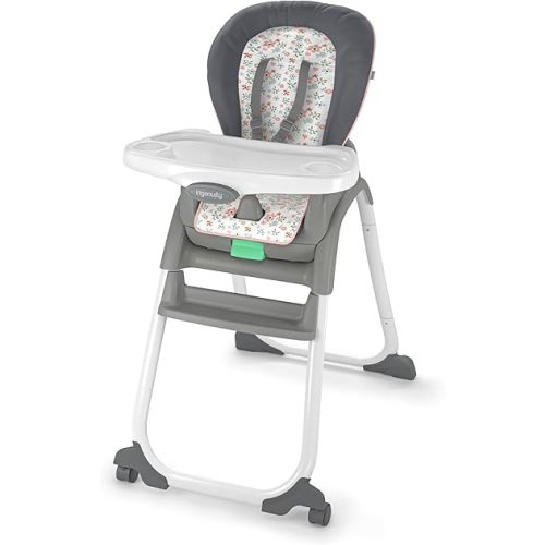 Ingenuity Full Course 6-in-1 High Chair - Baby to 5 Years Old, 6 Convertible Modes, 2 Dishwasher Safe Trays - Milly