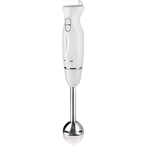 OVENTE Immersion Hand Blender, 300W Electric Handheld Portable Stick Mixer with 2 Mixing Speed and Stainless Steel Blades for Effortless Blending Smoothies, Shakes, Puree or Baby Food, White HS560W