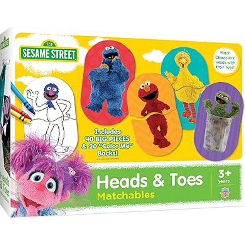 MasterPieces Kids Games - Sesame Street Heads & Toes Matching Game - Fun and Educational - Laugh and Learn