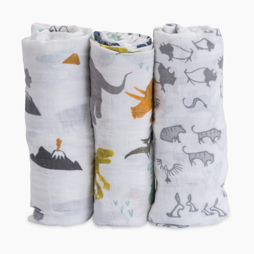 Little Unicorn Cotton Muslin Swaddle (3 Pack) - Dino Friends