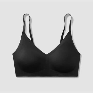 True & Co. True Everybody Women's Adjustable Strap Triangle Bra - Black L: Wireless, Light Support, Removable Padding