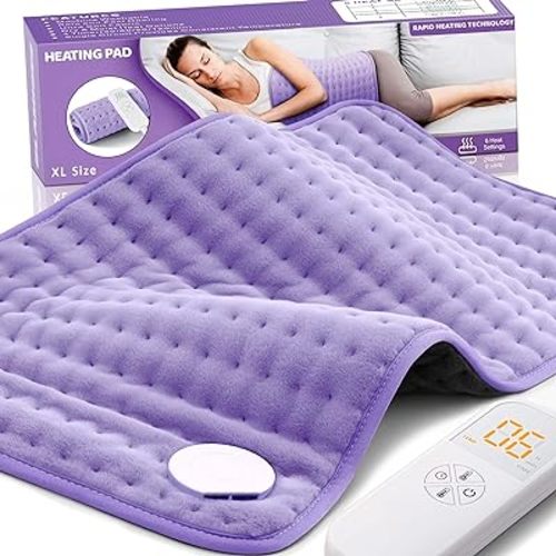 Heating Pad for Back Pain Cramps Relief - Electric Heating Pad for Neck/Shoulder/Muscle Pain - 6 Heat Settings, Auto Off, Moist Heat Options, Machine Washable, Mothers Day Gifts for Mom, Women - XL