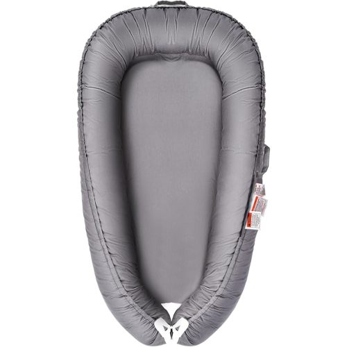 Baby Lounger, Infant Nest Cover, Newborn Lounger Cover Co Sleeper for Baby 0-24 Months, 100% Cotton Breathable Cosleeper for Baby in Bed, Soft Baby Essentials Gifts, Machine Washable (Gray)
