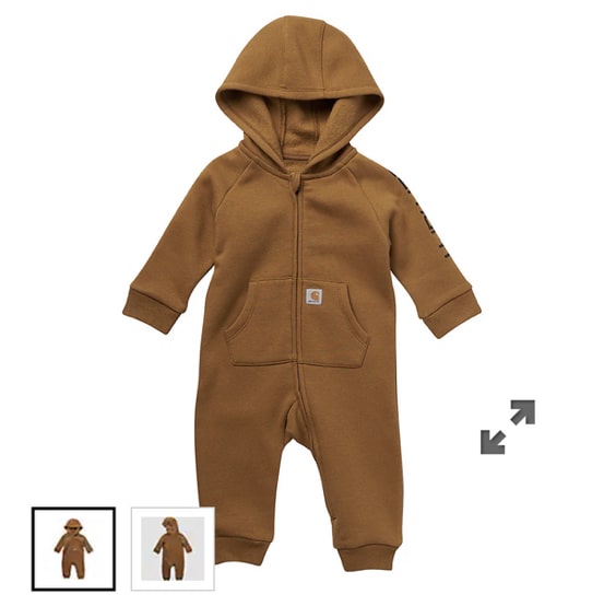 Boys' Long Sleeve Zip-Front Hooded Fleece Coverall (Baby) | Carhartt