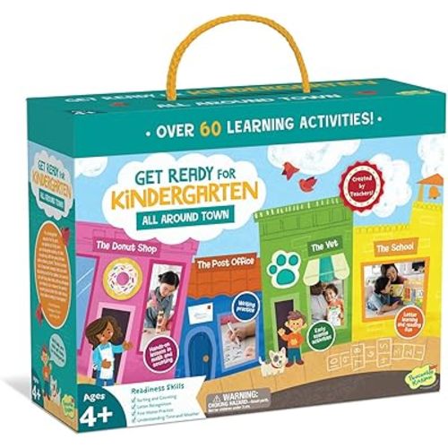 Peaceable Kingdom Get Ready for Kindergarten Learning Around Town – Kindergarten Readiness Activity Set for Kids Ages 4 & Up