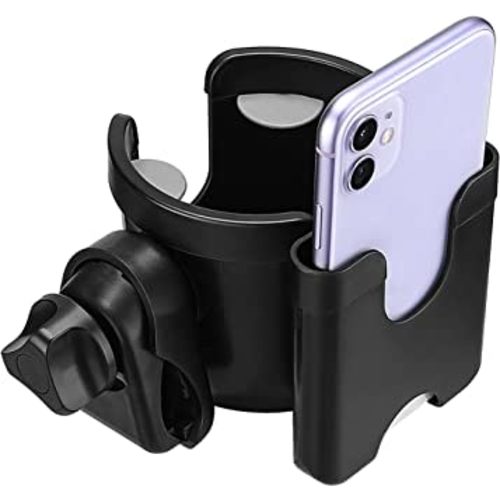 Universal Stroller Cup Holder, Adjustable Drink Holder with phone holder for Baby Stroller, Wheelchair, Walker, Bike, Scooter, Gifts for Family Member.